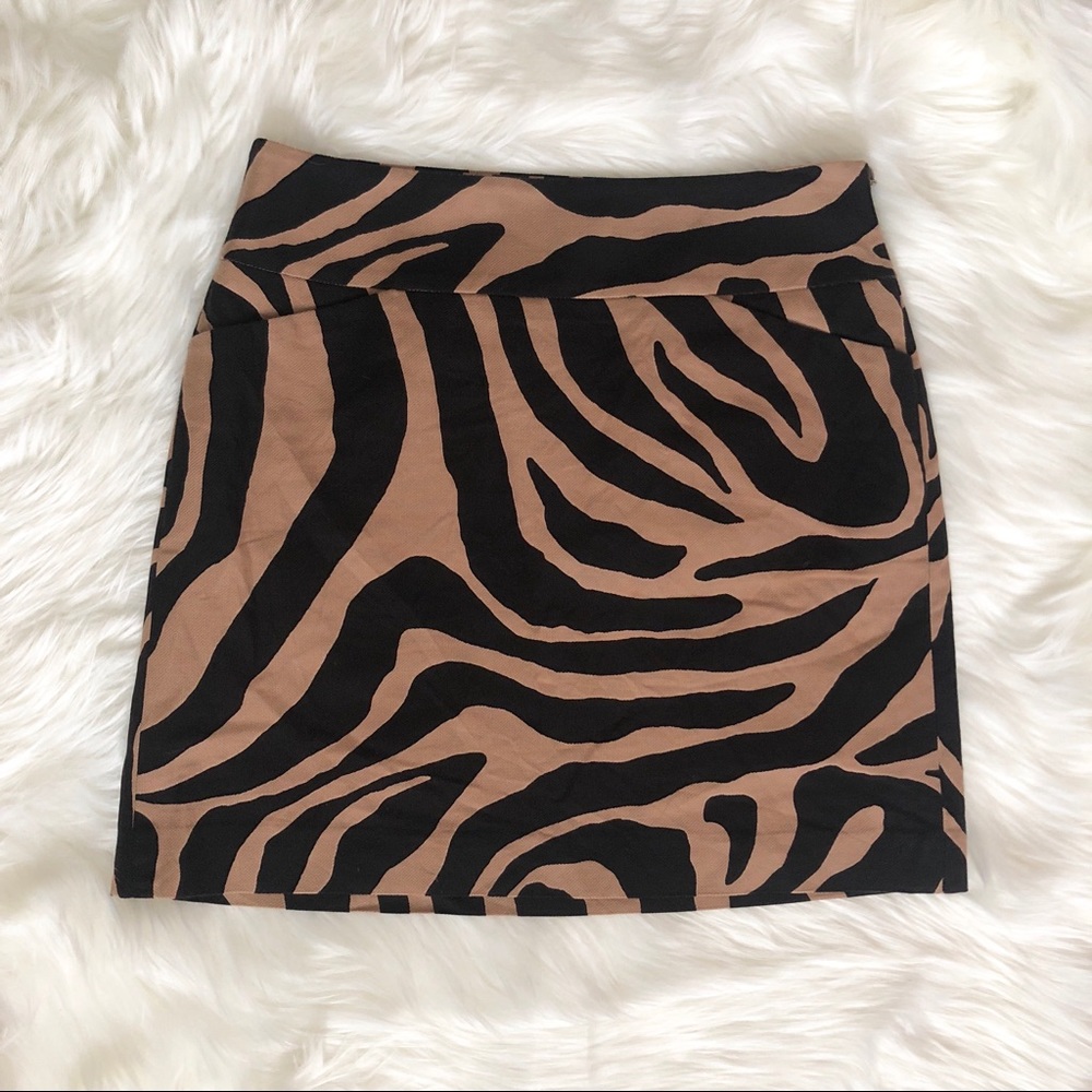 Loft zebra print skirt